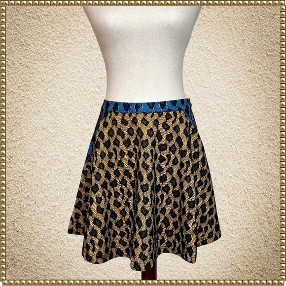 english rose Dresses & Skirts - English Rose Leopard Print A Line Skirt Medium